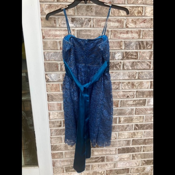 Vintage 90s/Y2K Trixxi Blue Lace Goth Whimsygoth Formal Dress - Picture 4 of 7